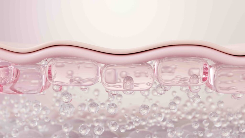 
Skin retains moisture, produces collagen, and reduces wrinkles and sagging. 3D rendering